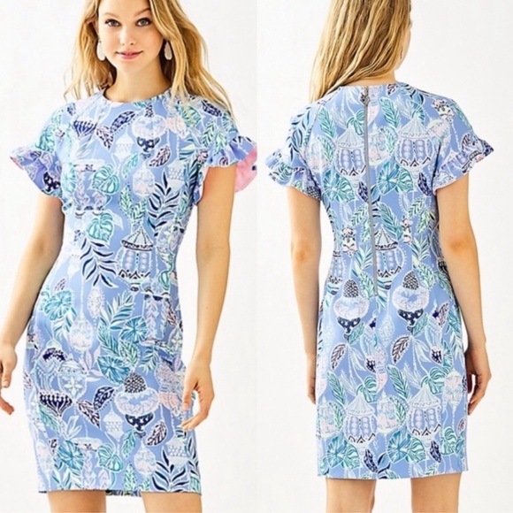 Lilly Pulitzer Kerstin Blue Peri Lapis Lantern - Picture 1 of 4